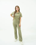 Olive Polo Zip Set