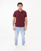 Maroon Knit Polo