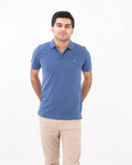 Steel Blue Knit Polo