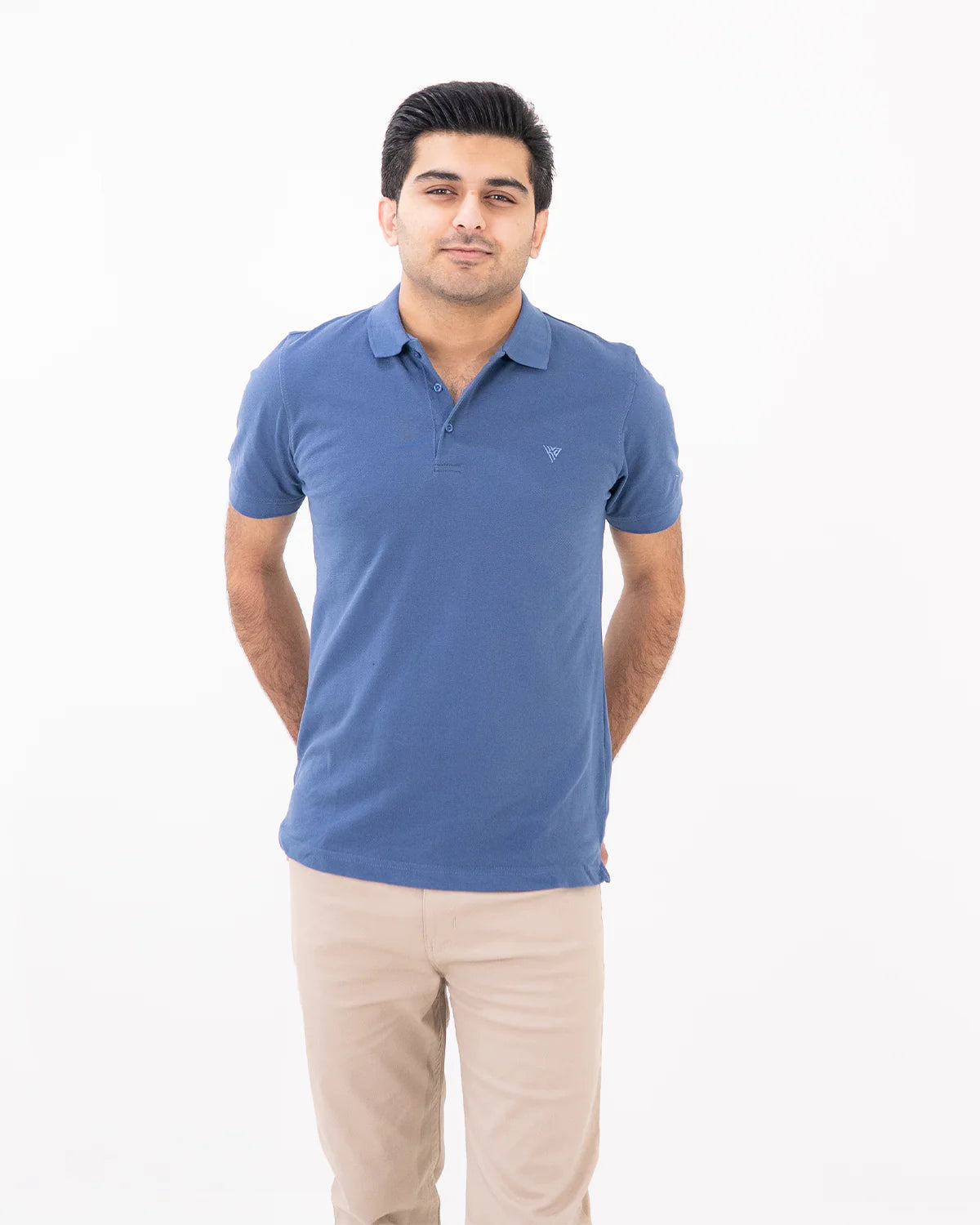 Steel Blue Knit Polo